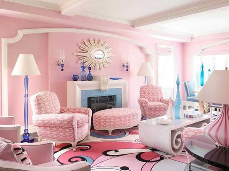 不要低估一颗粉红的少女心_红粉客厅装修效果图